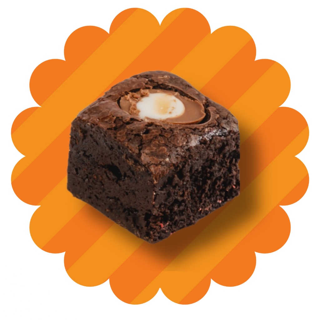 Creme Egg Easter brownies in a treat box