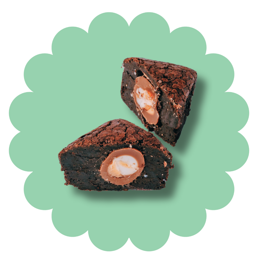 Creme Egg Easter brownies in a treat box