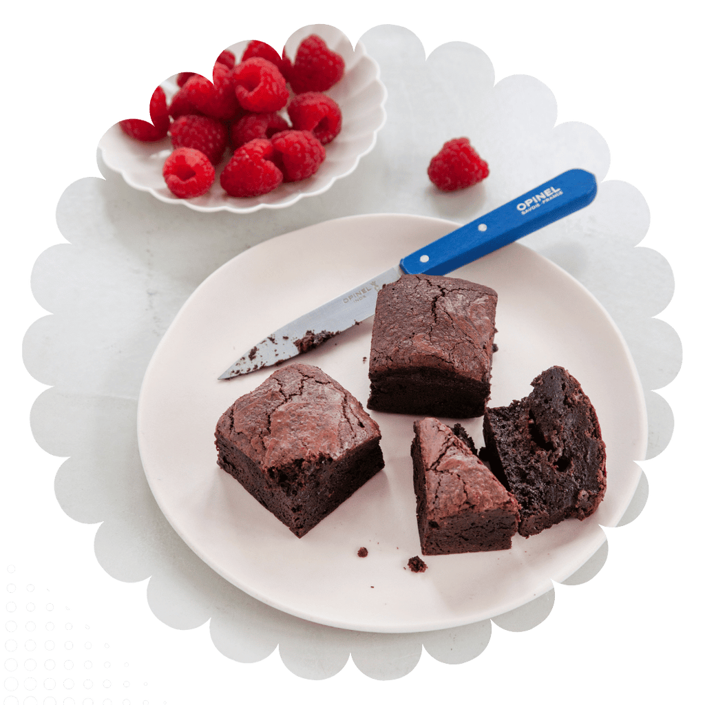 Gluten free gooey chocolate brownies with fresh raspberry filling