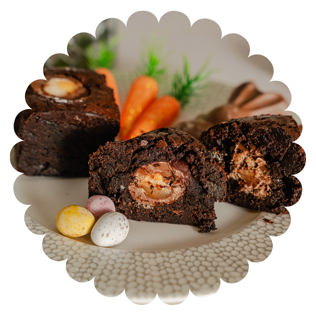 
                  
                    Creme Egg Easter brownies in a treat box
                  
                