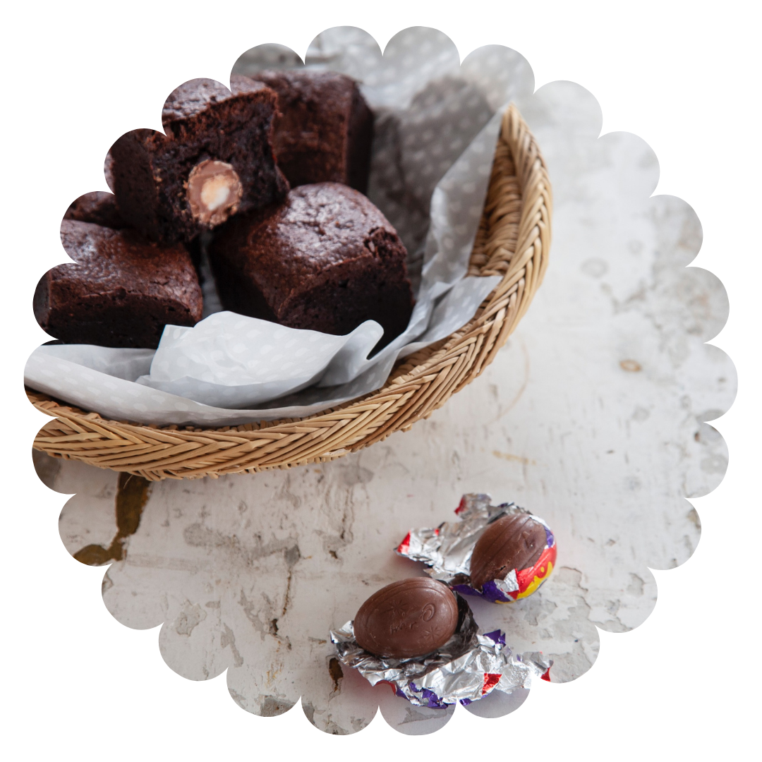 
                  
                    Creme Egg Easter brownies in a treat box
                  
                